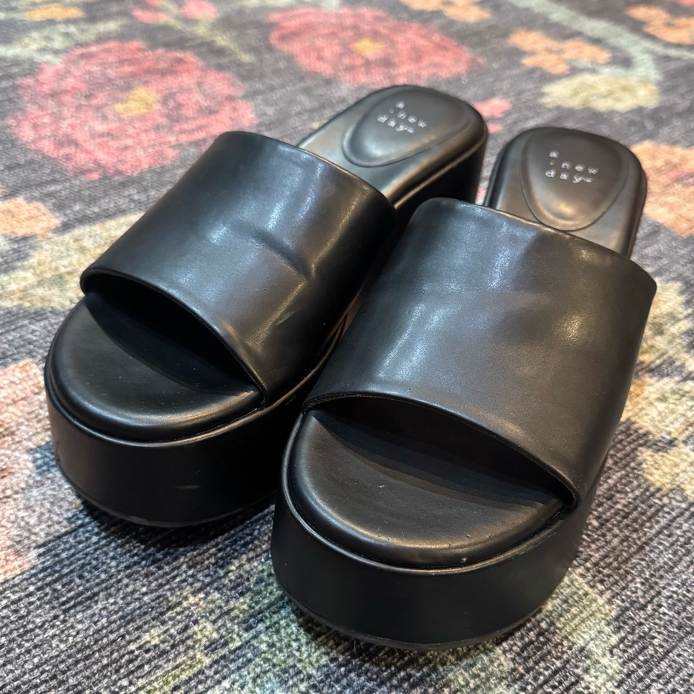 A New Day Black Platform Mules